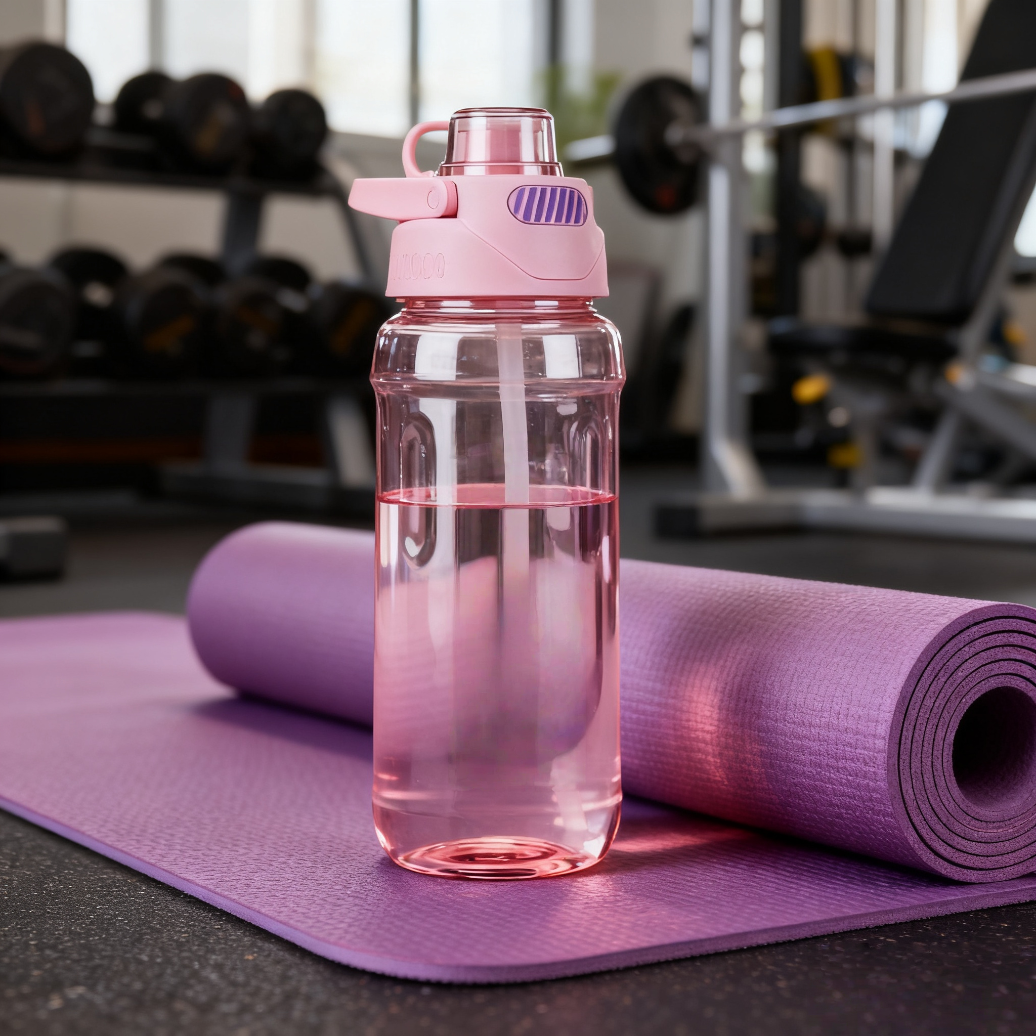 Plastic Sports Bottle with Straw – 1000ml